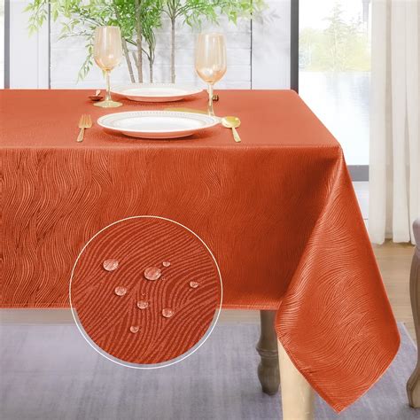 burnt orange table cloth