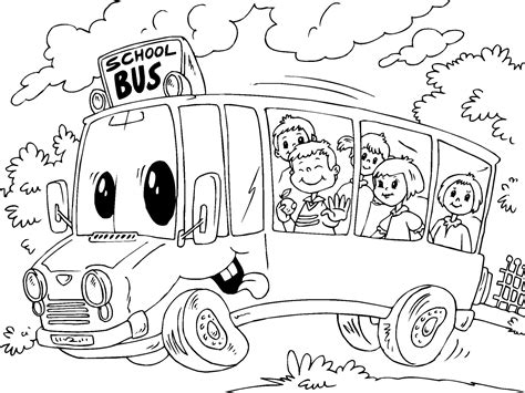 bus coloring pages printable