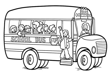 bus coloring pages printable