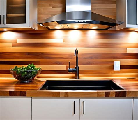butcherblock backsplash