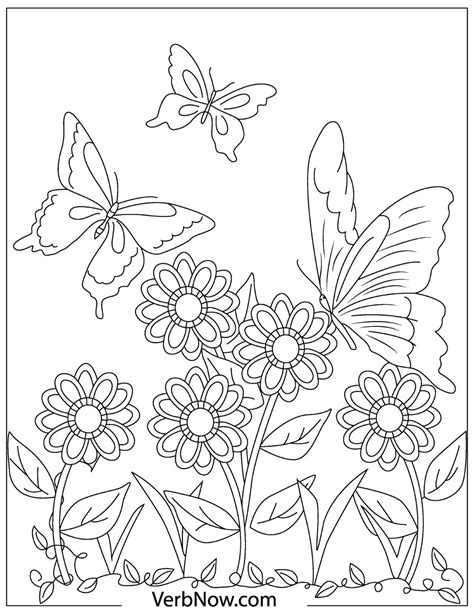 butterflies and flowers coloring book