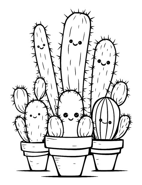 cactus coloring page pdf
