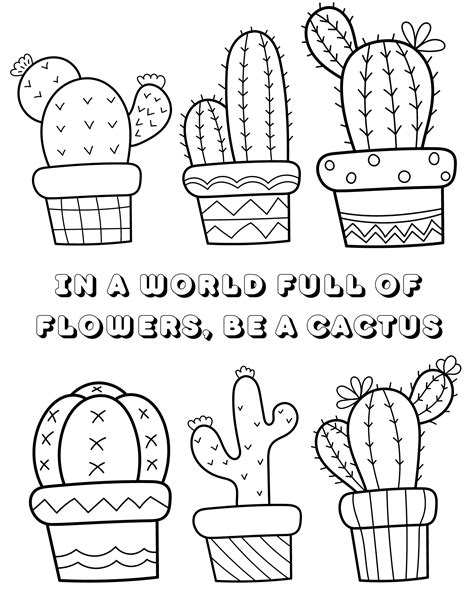 cactus coloring pages for adults