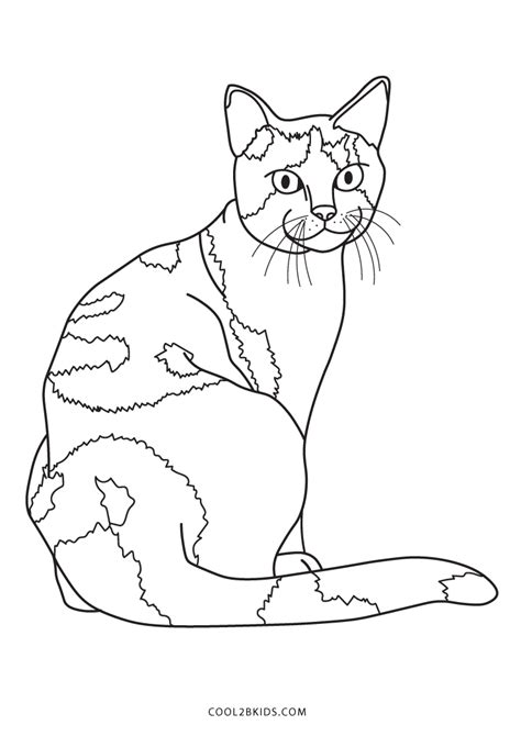 calico cat coloring page