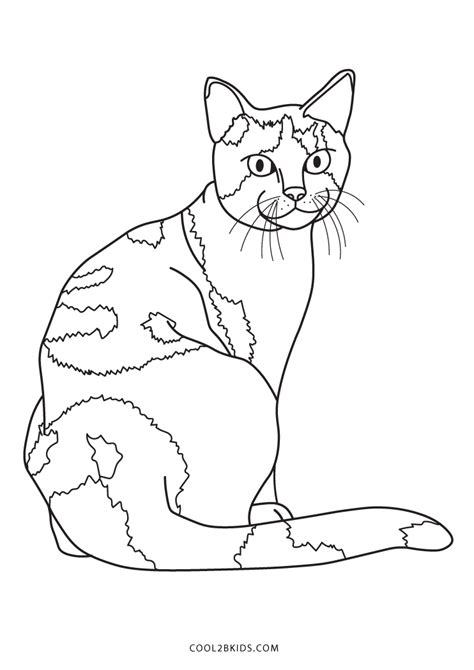 calico cat coloring page