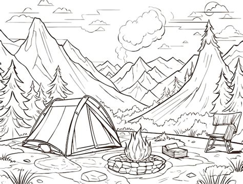 camping coloring pages for adults