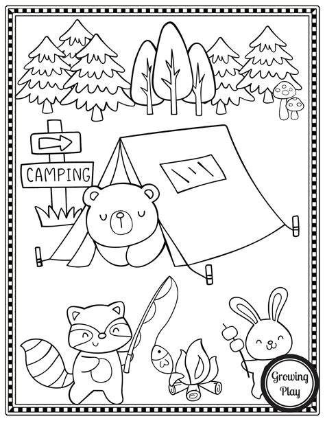 camping coloring pages for preschool