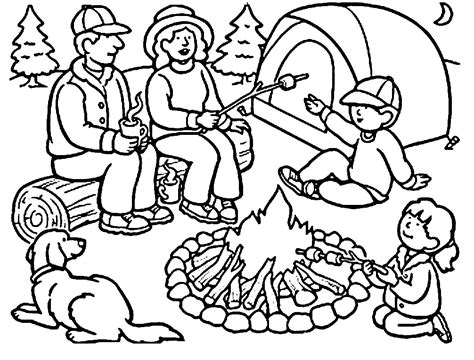 camping colouring pages