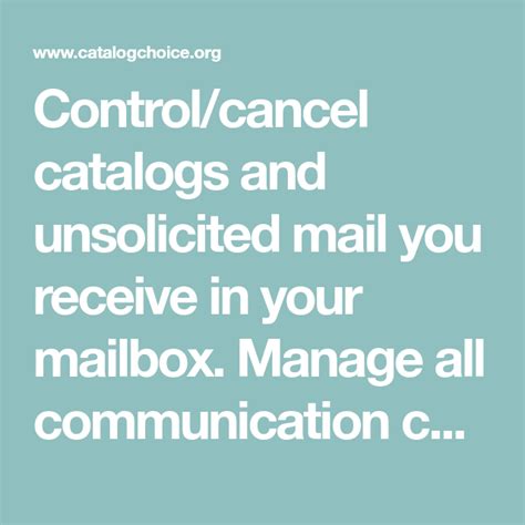 Cancel Mail Catalogs