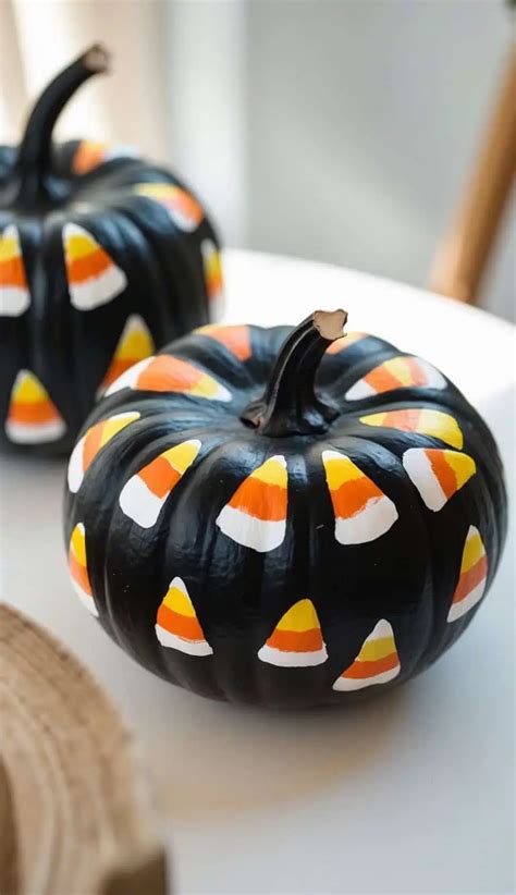 candy corn pumpkins painted