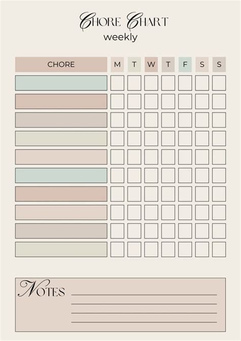 Canva Chore Chart Template