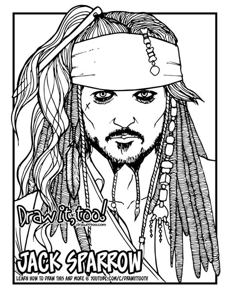 captain jack sparrow coloring pages