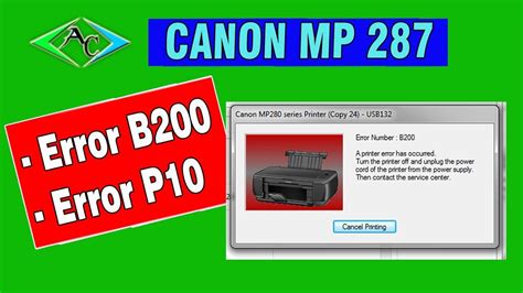 cara mengatasi error b200 pada printer canon mp287