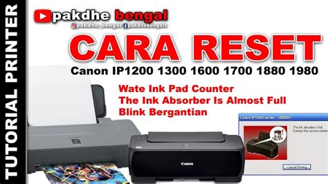 cara reset printer canon ip1880 ink absorber full