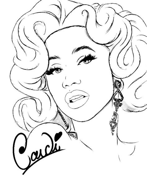 cardi b coloring pages