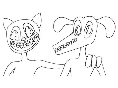 cartoon cat and cartoon dog coloring pages