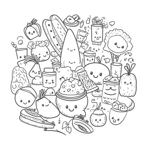 cartoon food coloring pages