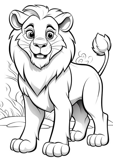 cartoon lion coloring page