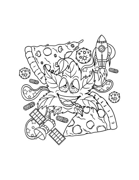 cartoon weed coloring pages