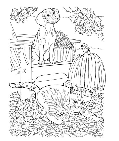 cat and dog coloring pages for adults