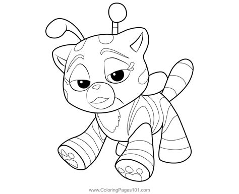 cat bee coloring page