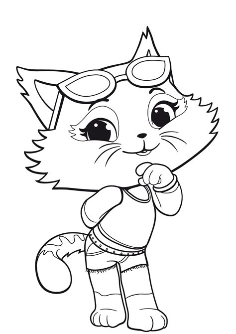 cat coloring page free