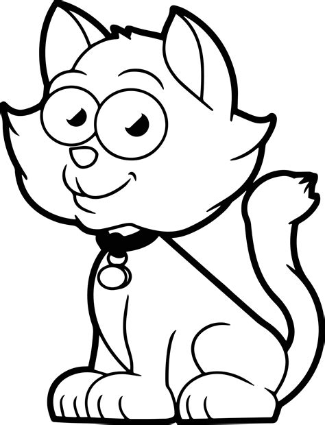 cat drawing for colouring