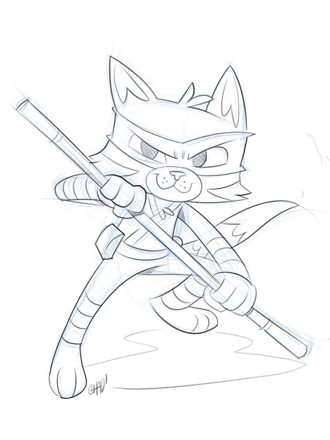 cat ninja coloring pages