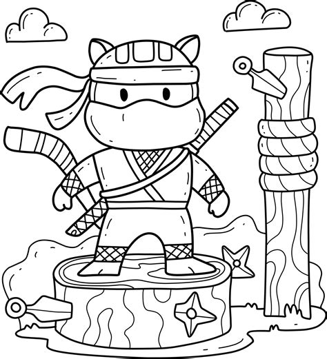 cat ninja coloring pages