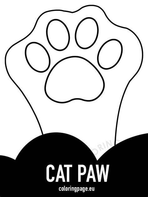 cat paw coloring page