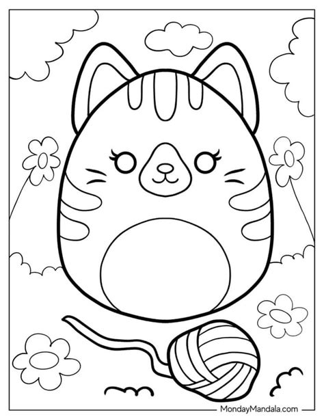 cat squishmallow coloring page