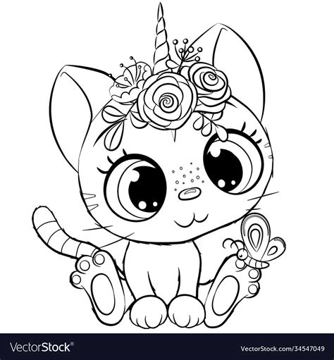 cat unicorn coloring pages