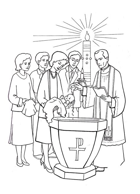 catholic baptism coloring pages