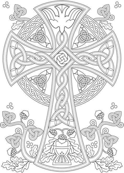 celtic cross coloring pages for adults