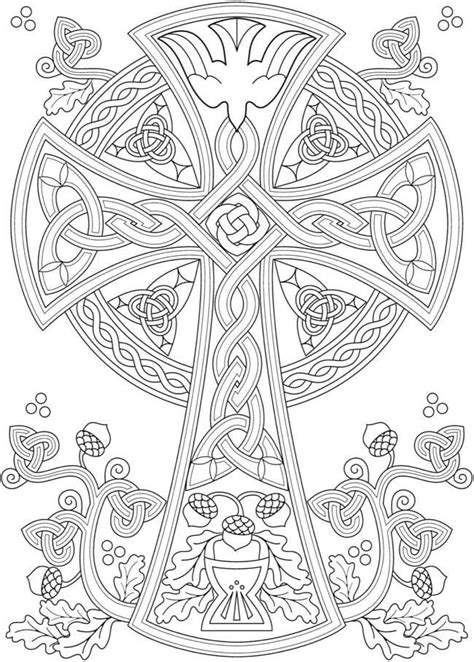 celtic cross coloring pages for adults