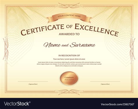 Certificate Of Excellence Template