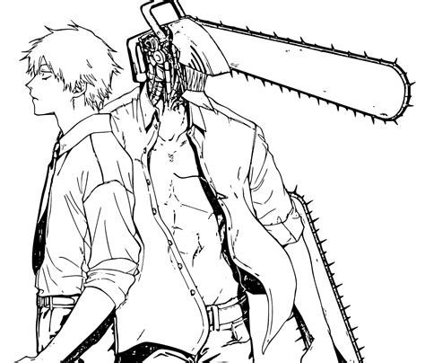 chainsaw man coloring pages