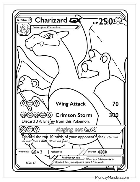 charizard pokemon card coloring pages