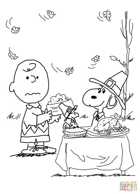 charlie brown thanksgiving coloring pages