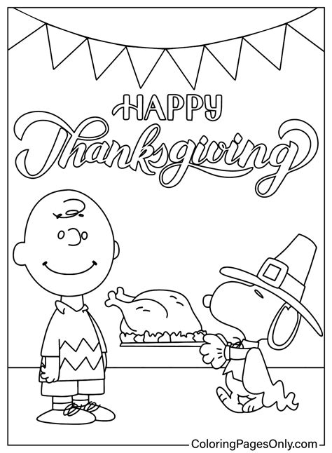 charlie brown thanksgiving coloring pages