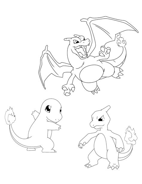 charmander evolution coloring pages