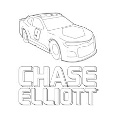 chase elliott coloring pages