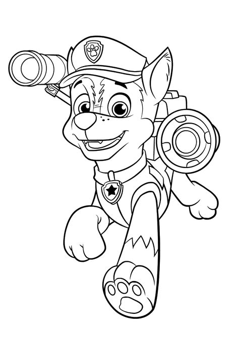 chase paw patrol coloring