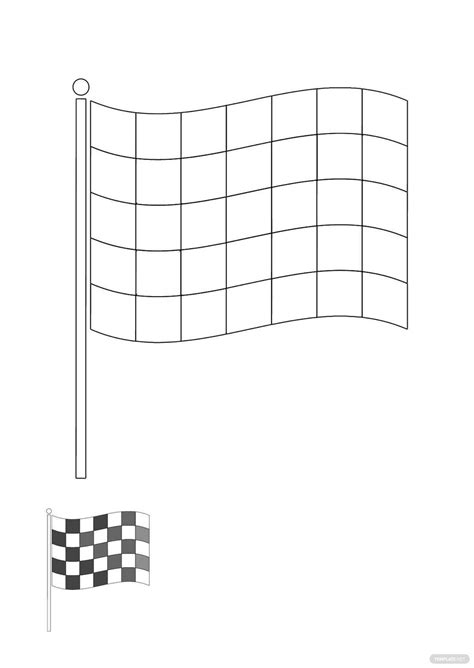 checkered flag coloring page
