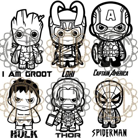 chibi marvel coloring pages