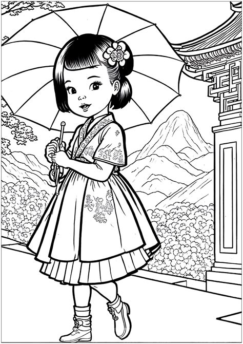 chinese colouring pages for adults