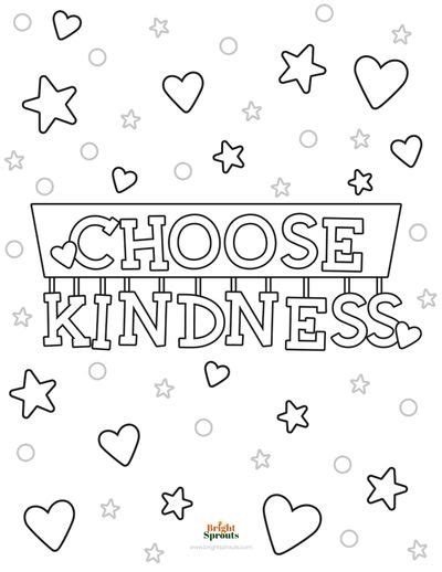 choose kindness coloring pages