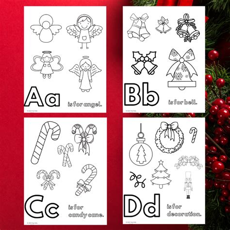 christmas alphabet coloring pages