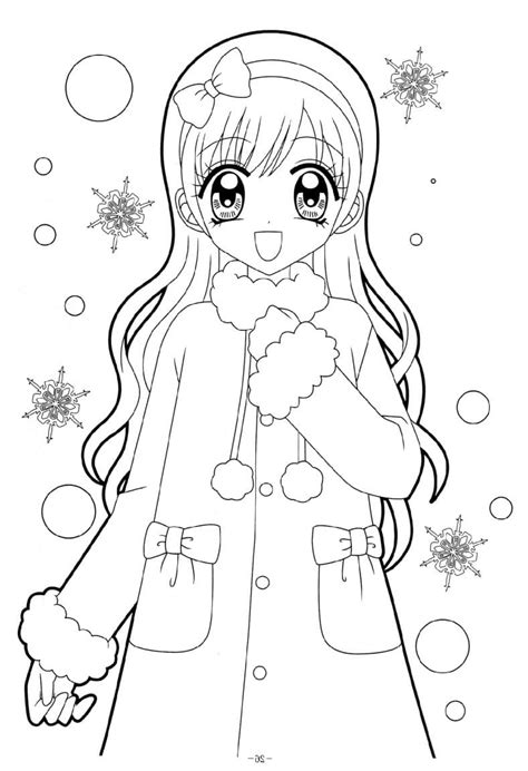 christmas anime coloring pages