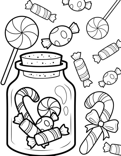 christmas candy coloring pages